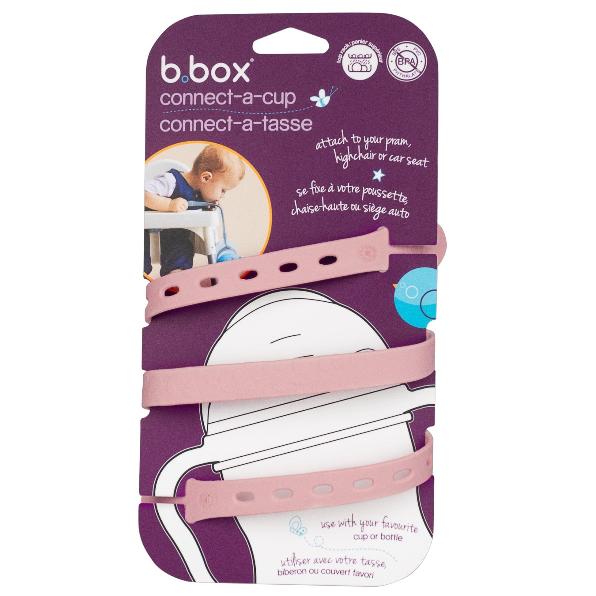 B.BOX Accesorios Correa ajustable para vasos y mamaderas Connect A Cup Blush - B.box. BBX200911