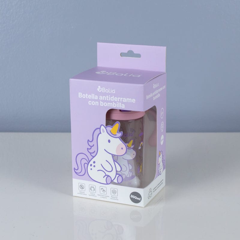 Balia Alimentación Botella antiderrame con bombilla Unicornio - Balia BADUNI
