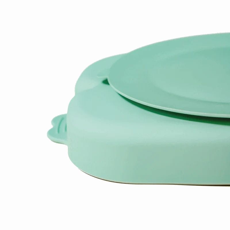 Balia Alimentación Plato de silicona verde con cucharas - Balia PLASI