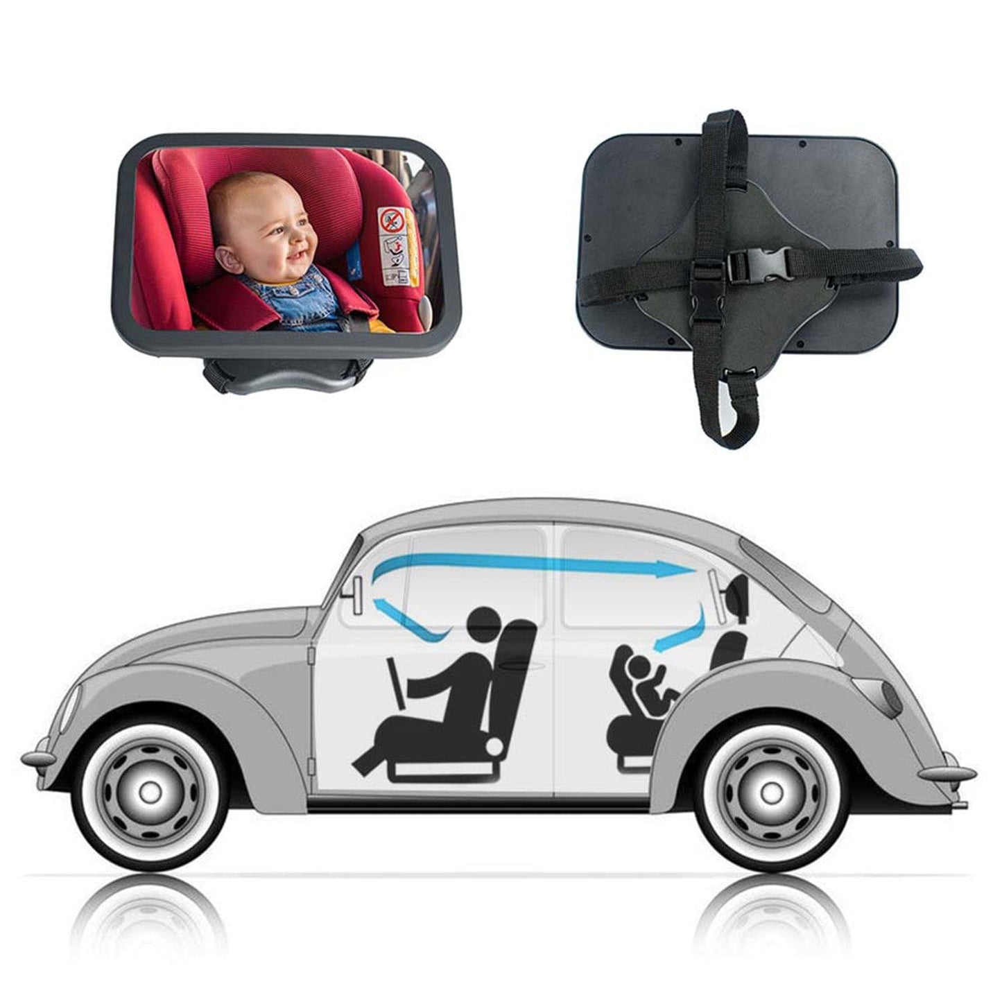 Bebesit Otros accesorios de seguridad Espejo Auto Ajustable Deluxe 360° para silla bebé- Bebesit BB00OKT001
