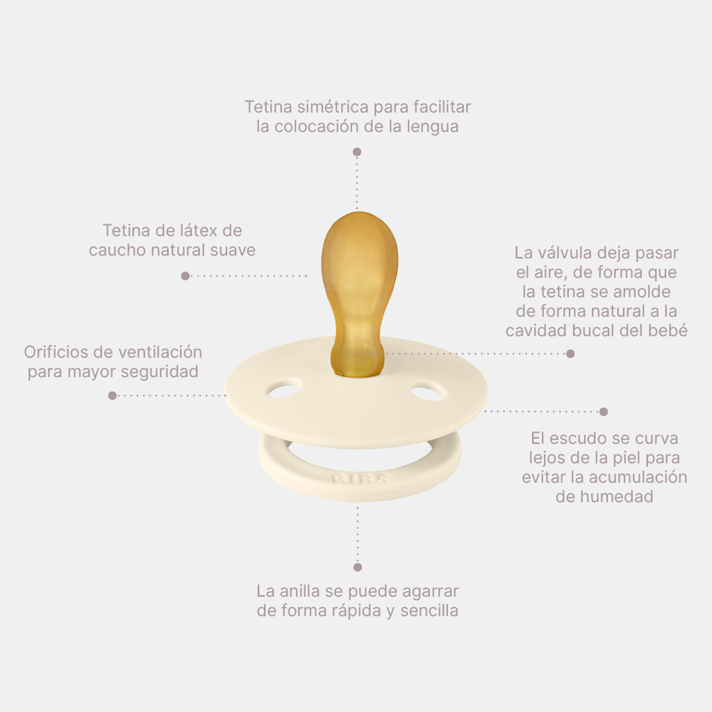 Bibs Chupete Chupete Bibs colour Simétrico X2 Talla 1 Ivory-Blush 2121417