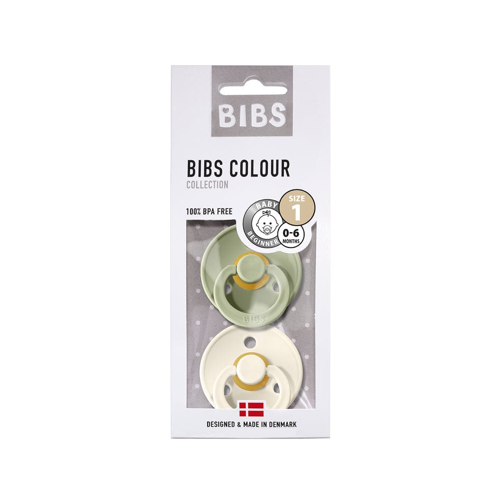 Bibs Chupete Chupete Bibs Simétrico X2 Talla 1 Ivory / Sage - Bibs 2121416