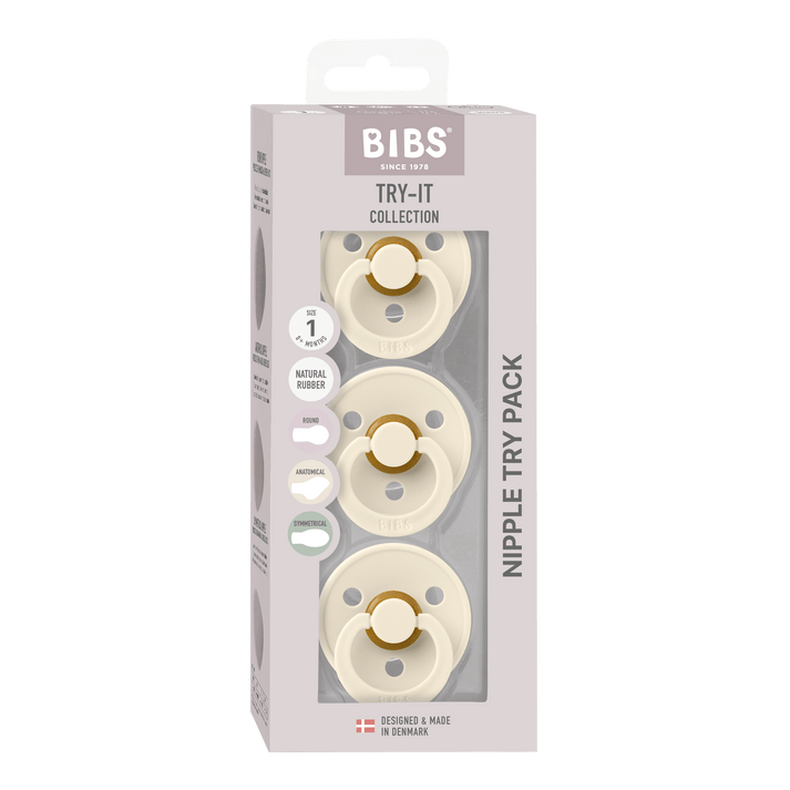 Bibs Chupete Chupete Colour X3 Talla 1 try-IT Ivory - Bibs 81340