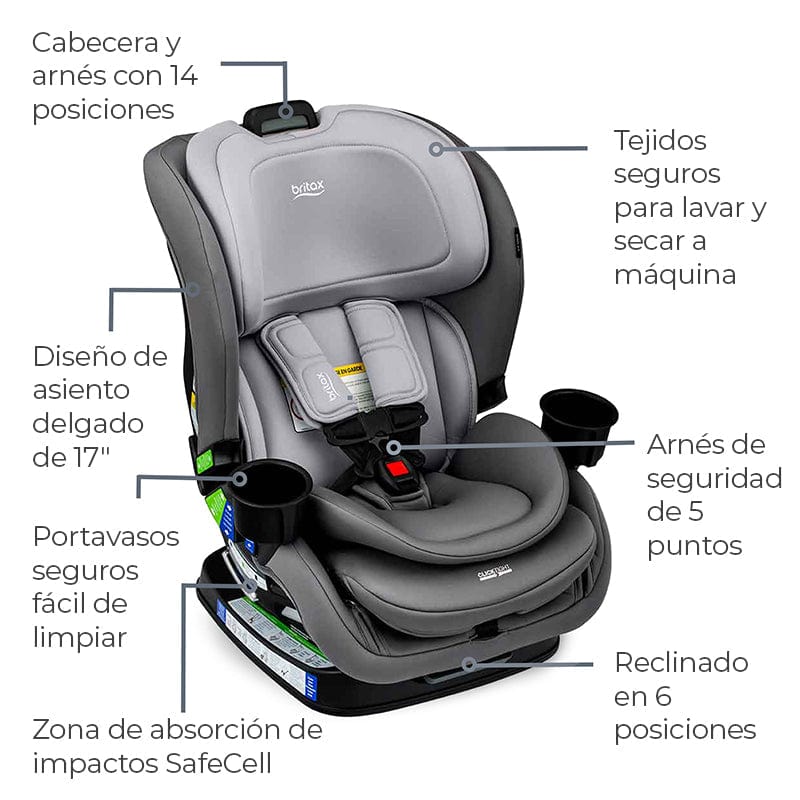 Britax Silla de auto convertible Silla De Auto Convertible Poplar Glacier Graphite - Britax 016950LARGG