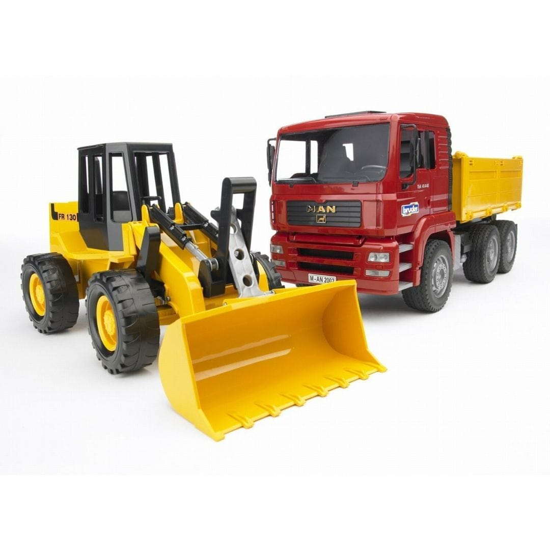 BRUDER Transportes Camión de construcción MAN TGA y cargadora articulada FR 130 02752 - Escala 1:16- BRUDER BRU02752