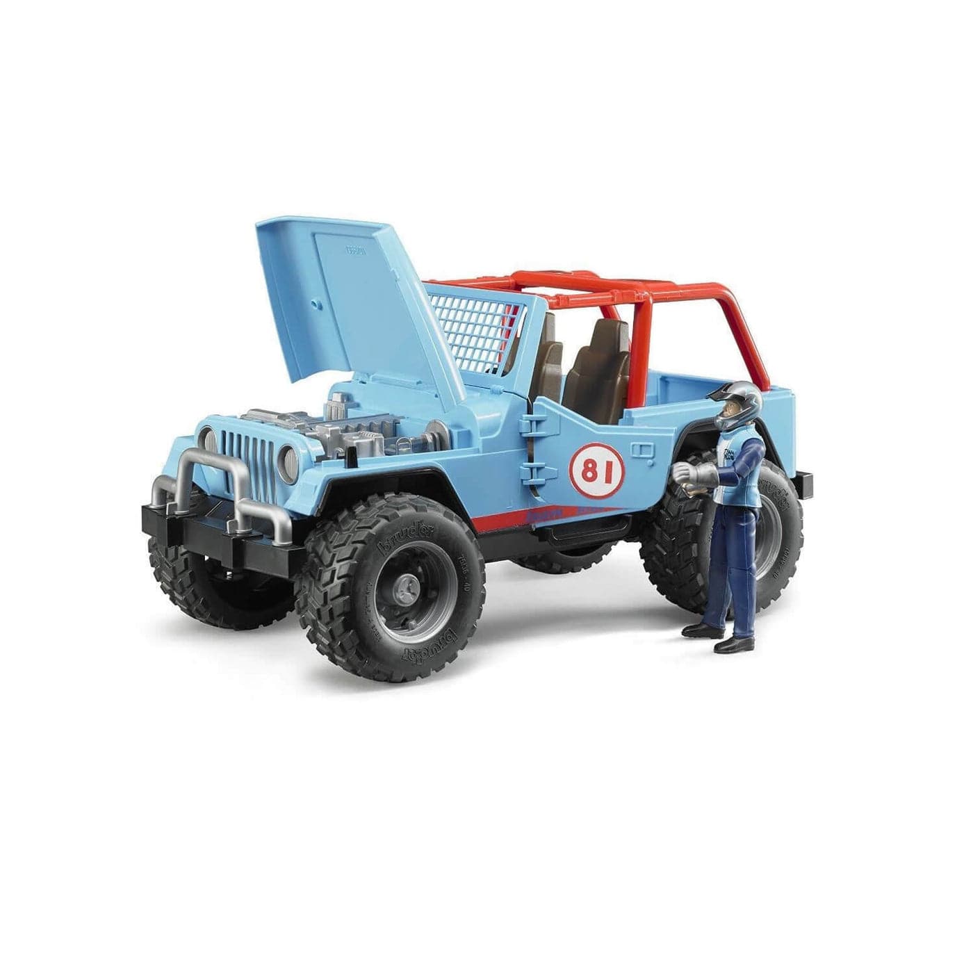 BRUDER Transportes Jeep Cross Country Racer azul con conductor 02541 Escala 1:16- BRUDER BRU02541