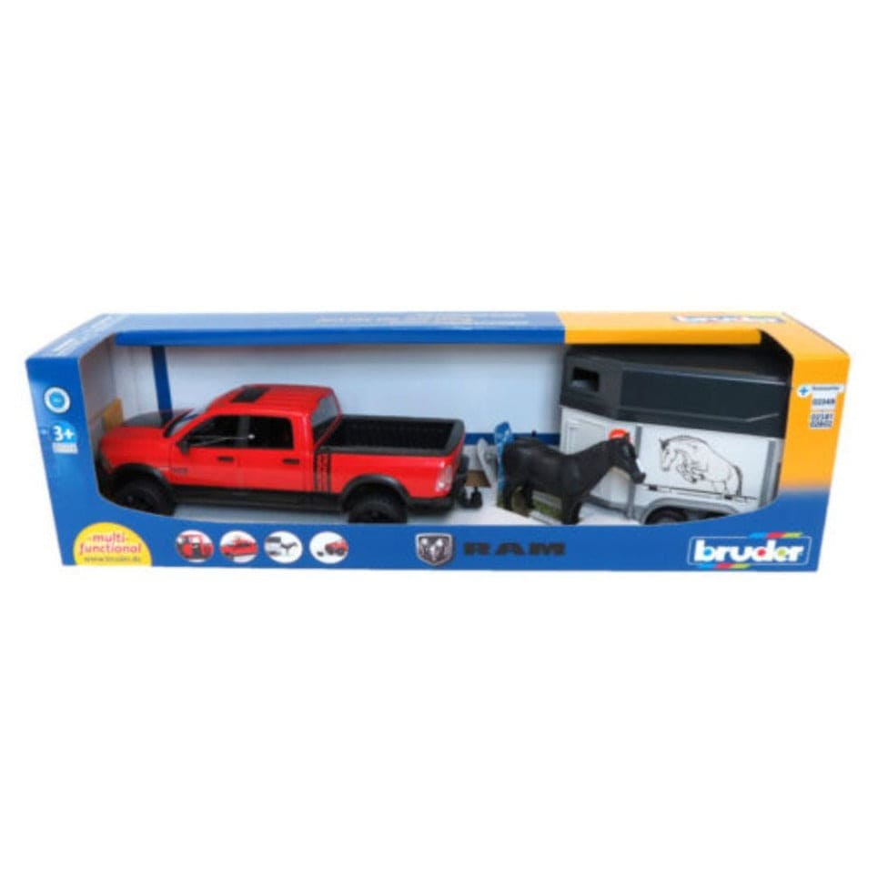 BRUDER Transportes RAM 2500 Power Wagon trailer con caballo 02501- Escala 1:16 BRU02501