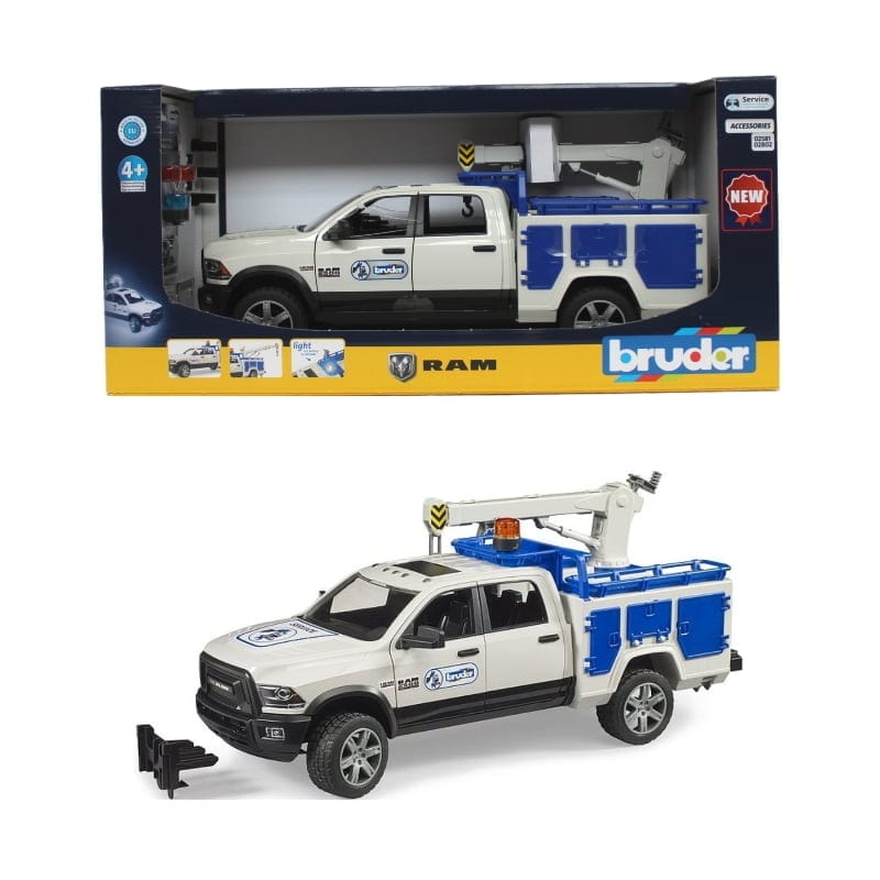 BRUDER Transportes RAM 2500 Service truck con luz giratoria 02509- Escala 1:16 BRU02509
