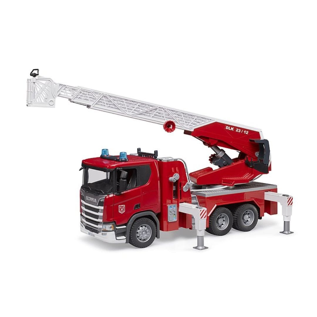 BRUDER Transportes Scania Super 560R Camión de bomberos con escalera 03591 - Escala 1:16 BRU03591