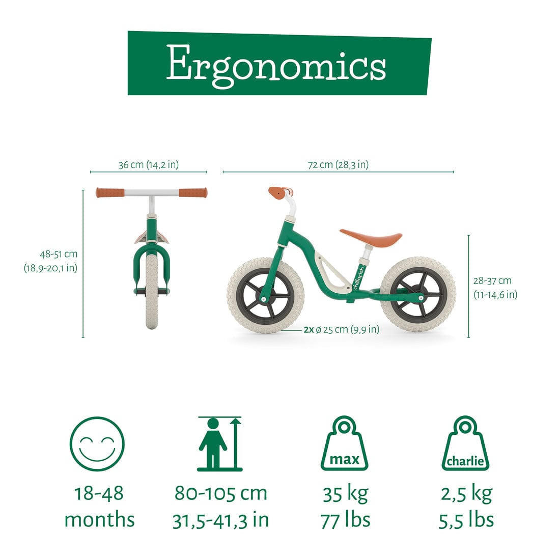Chillafish Bicis Bicicleta Balance Charlie 10" Forest - Chillafish CPCH01FOR