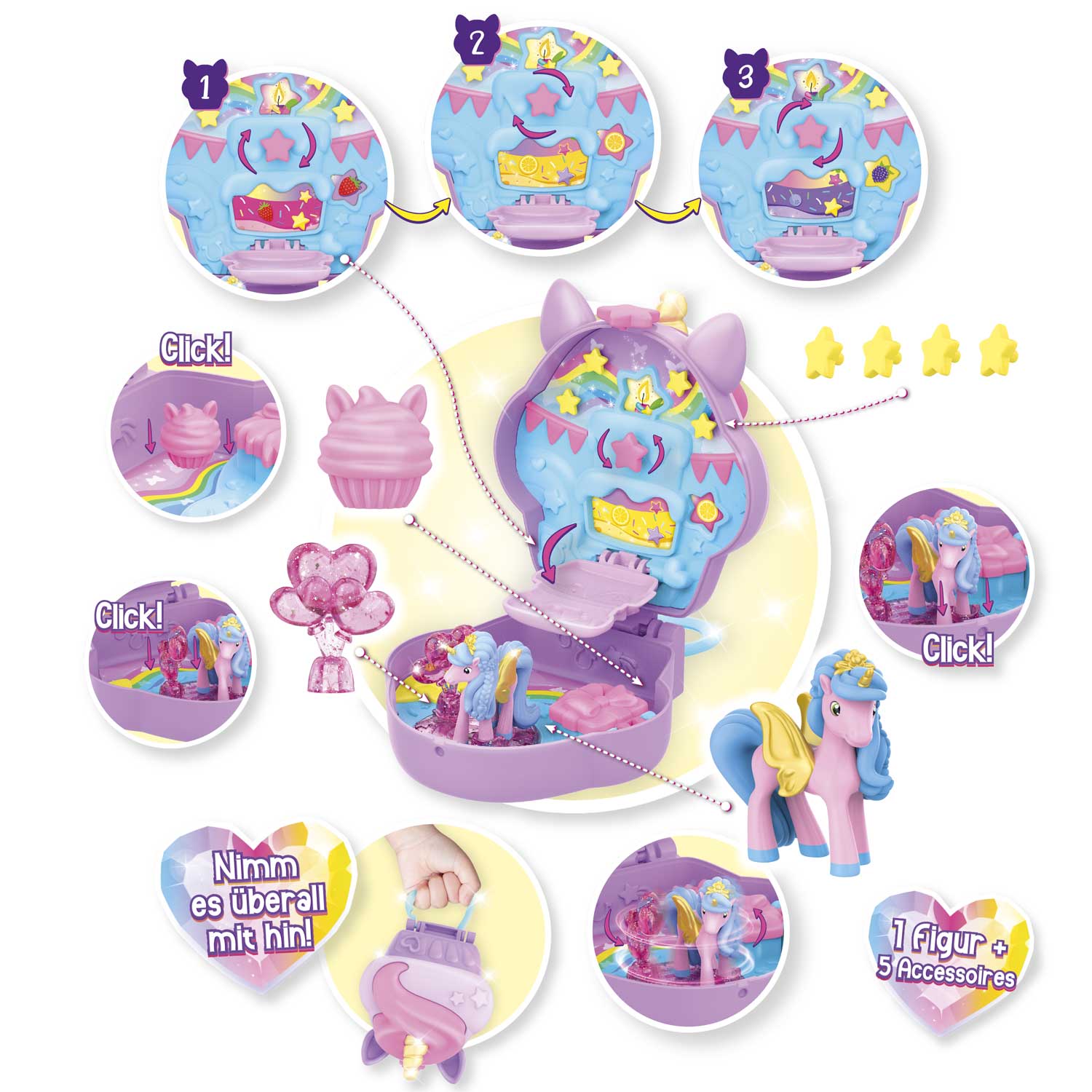 Craze Figuras de colección Set de juego coleccionable Unicornio Arcoíris Galupy in My Pocket - Craze 52990