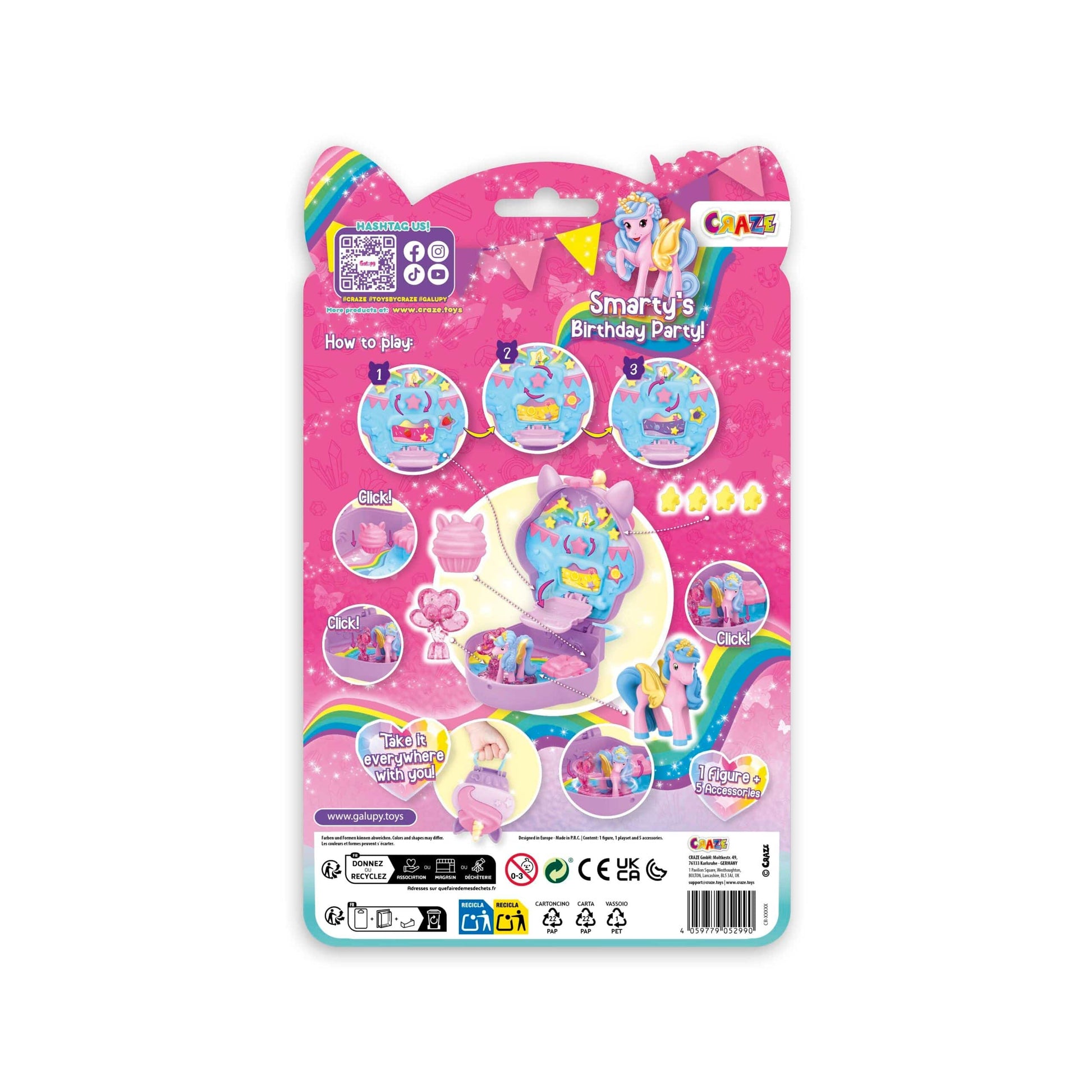 Craze Figuras de colección Set de juego coleccionable Unicornio Arcoíris Galupy in My Pocket - Craze 52990