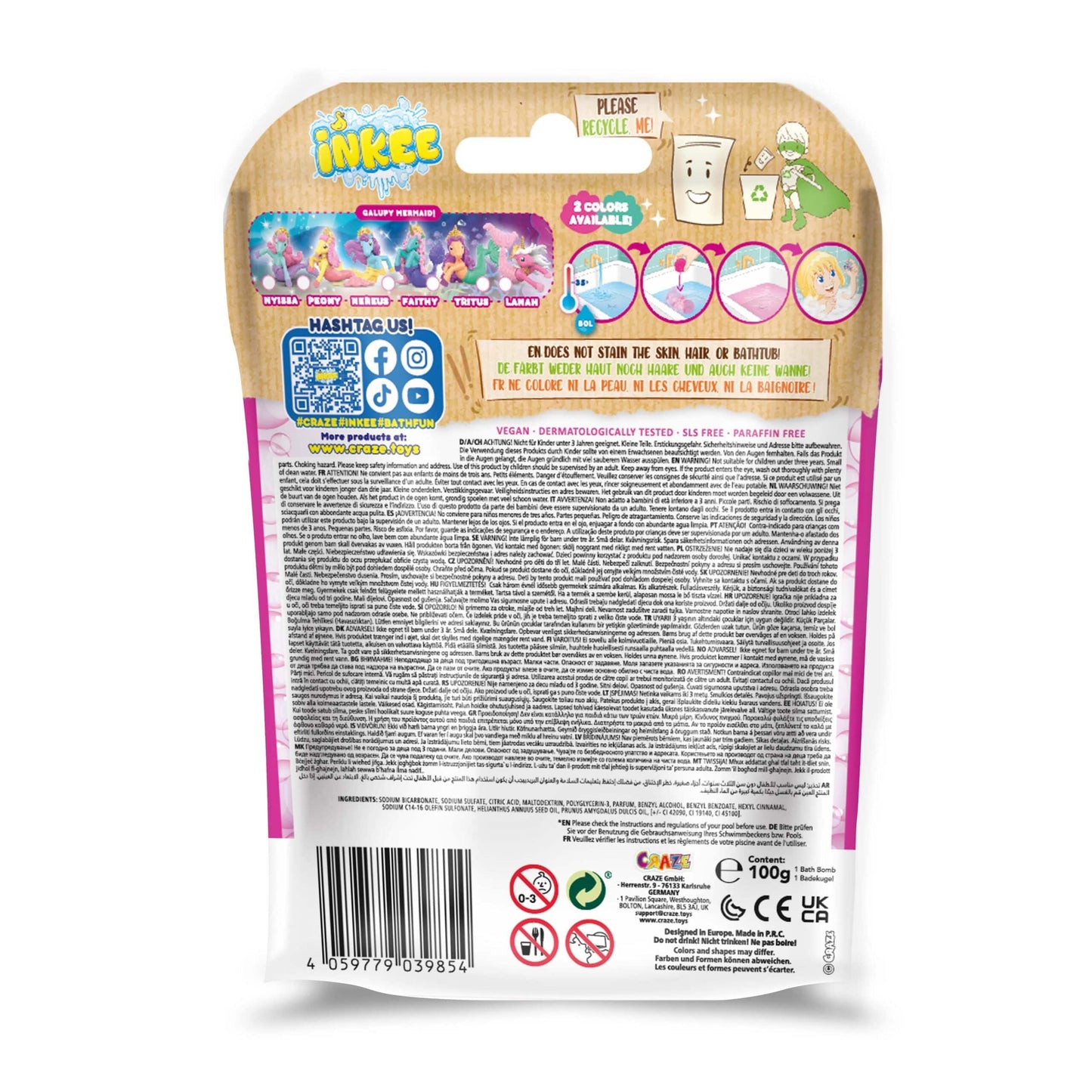 CRAZE Juegos para el Baño Bomba de baño sorpresa Galupy Mermaid - Craze 39854EN