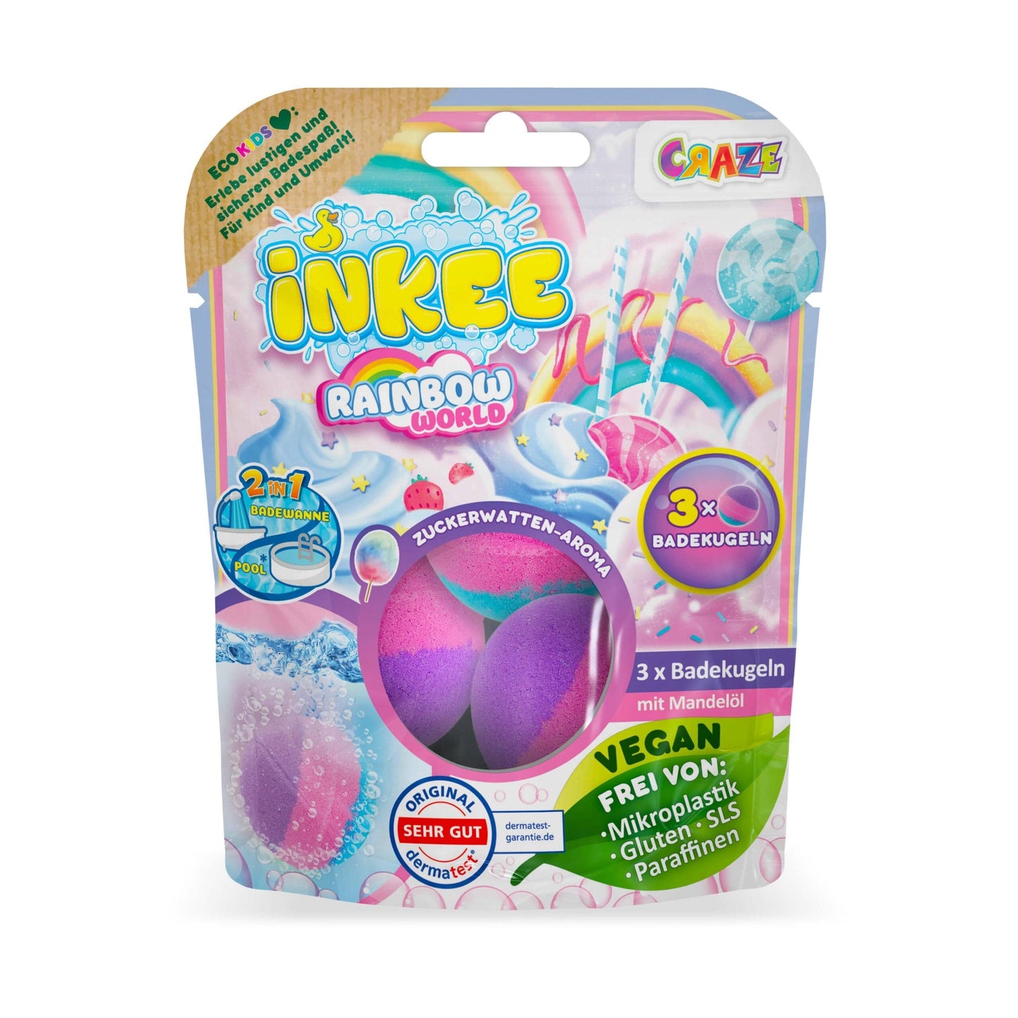 CRAZE Juegos para el Baño Rainbow World 3 bombas de baño - Craze 60698EN