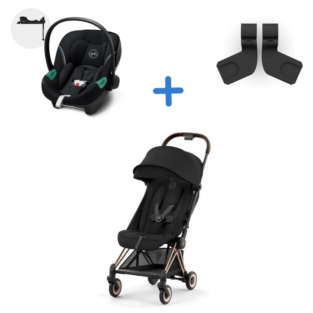 Cybex Coche Arma tu Pack Coche Cybex Coya Chasis Rosegold desde Recién Nacido con huevo Aton S2 ArmatucoyahuevoS2