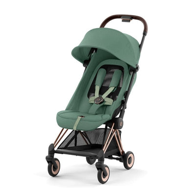 Coche de paseo Coya Chasis Rosegold - Leaf Green