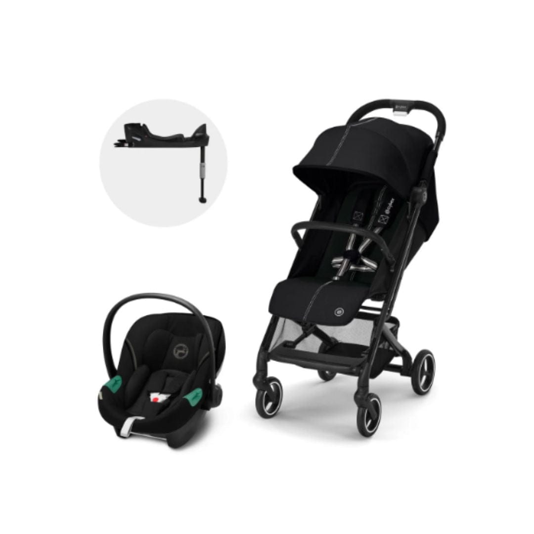 Cybex Coches Travel System Travel System Coche de paseo Beezy Moom Black Aton S2 + Base CBX70923180241243