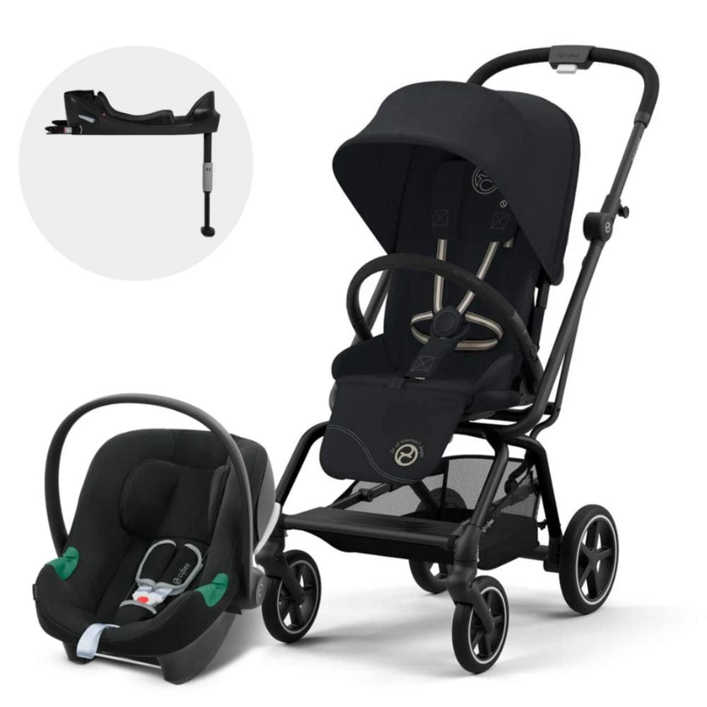 Cybex Coches Travel System Travel System coche Eezy S Twist+ BLK Magic Black + Aton B2 + Base - Cybex CBX73946786605112