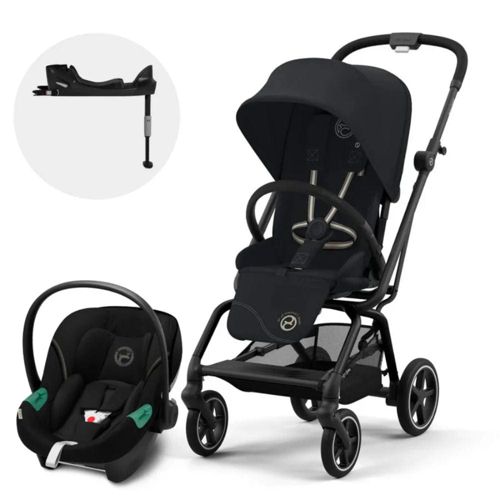 Cybex Coches Travel System Travel System coche Eezy S Twist+ BLK Magic Black + Aton S2 + Base - Cybex CBX73946803698687