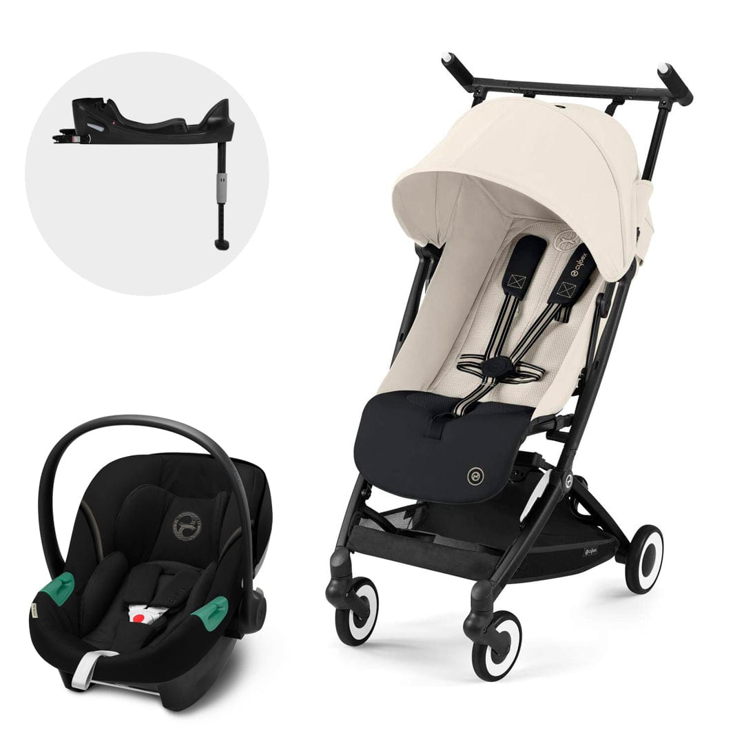 Cybex Coches Travel System Travel System Coche Libelle Blk Canvas White + Aton S2 + Base CBX72598996590624