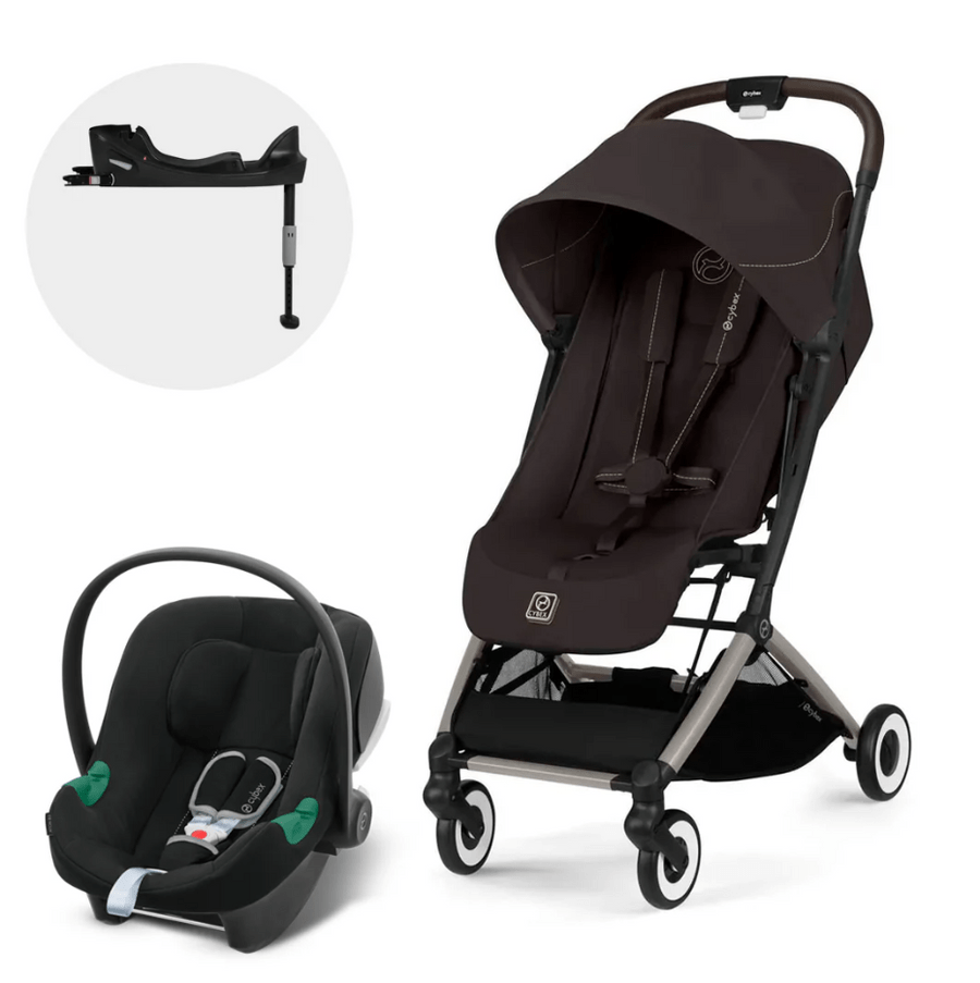 Cybex Coches Travel System Travel System coche Orfeo TPE Chocolate Brown + Aton B2 + Base - Cybex CBX75130649702009