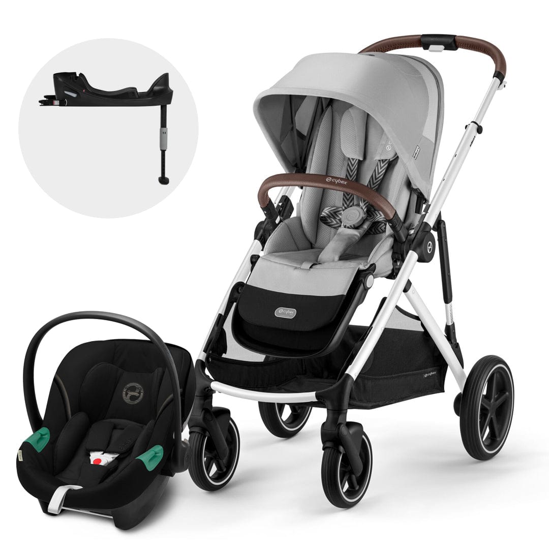 Cybex Coches Travel System Travel System e-Gazelle S SLV Stone Grey + Aton S2 + Base - Cybex CBX73894684894446