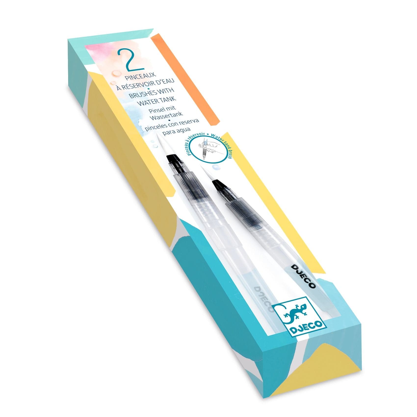 Design By Djeco Arte / Manualidades 2 pinceles con depósitos de agua DJ08909