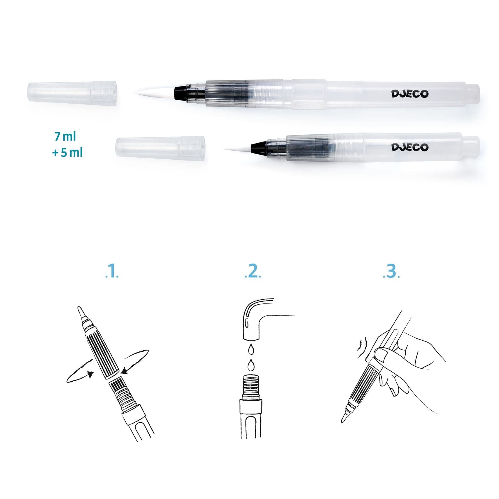 Design By Djeco Arte / Manualidades 2 pinceles con depósitos de agua DJ08909