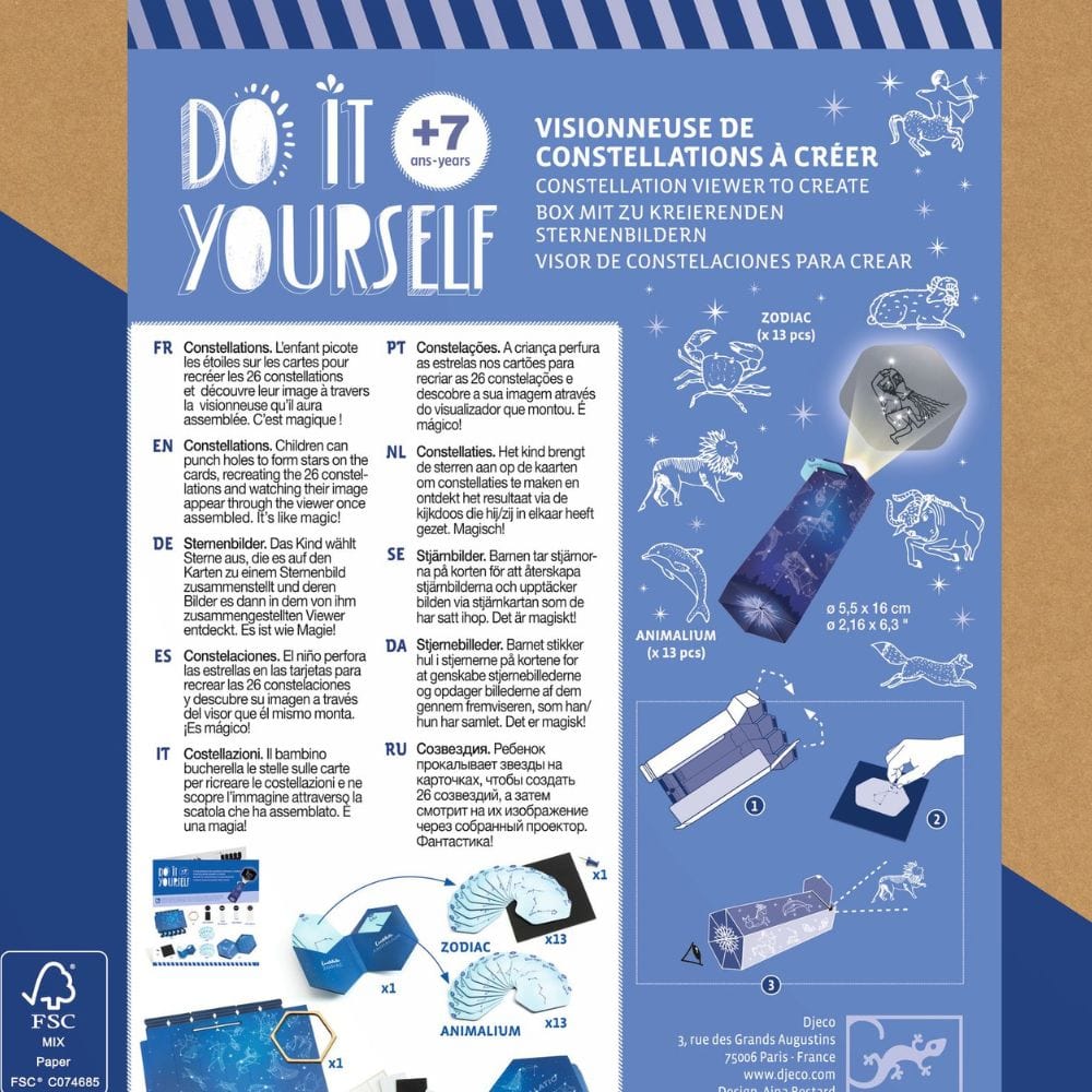 Design By Djeco Arte / Manualidades Kit de manualidades: Crea tu proyector de Constelaciones - Djeco DJ07985
