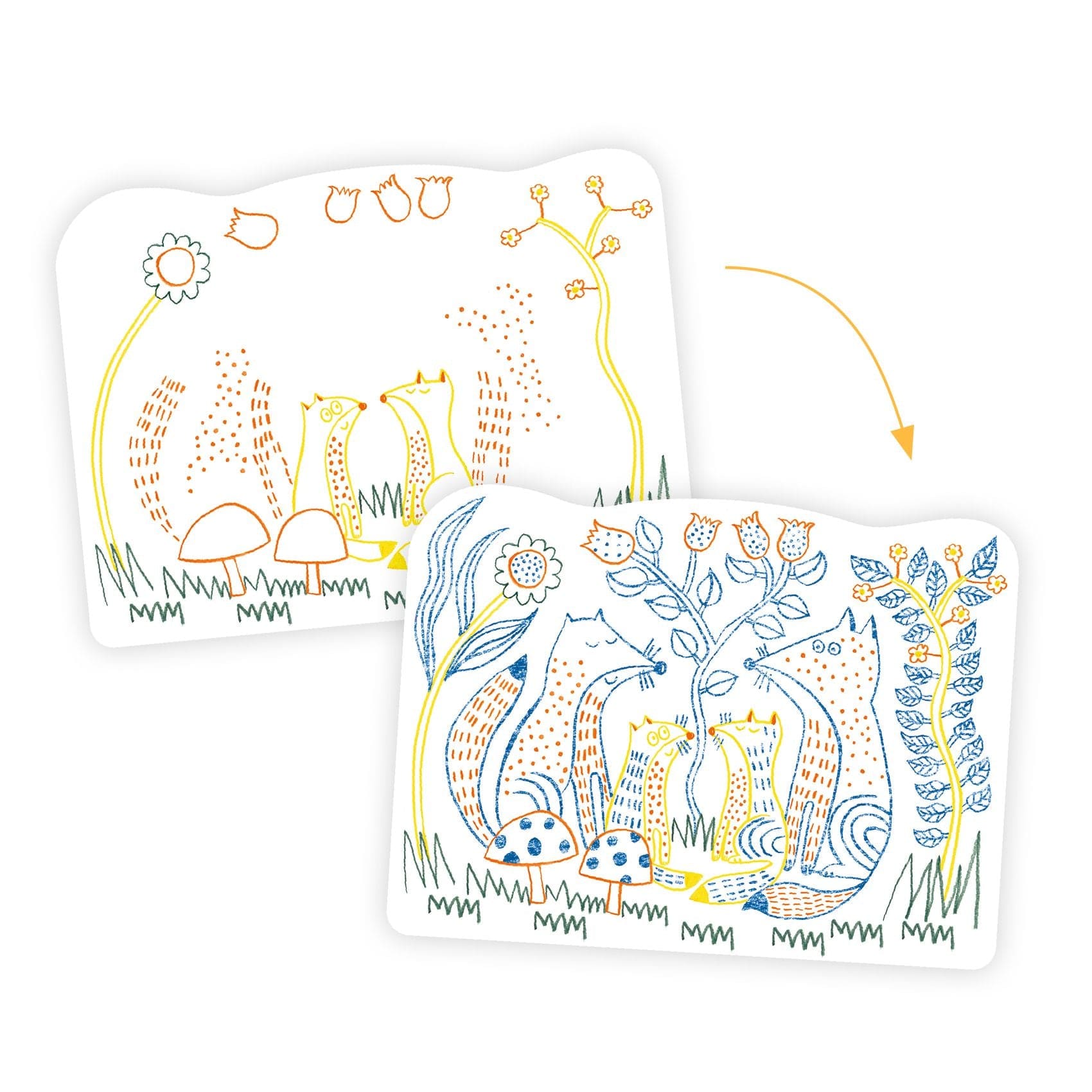 Design By Djeco Arte / Manualidades Set de pintura mágica - familias del bosque DJ00064