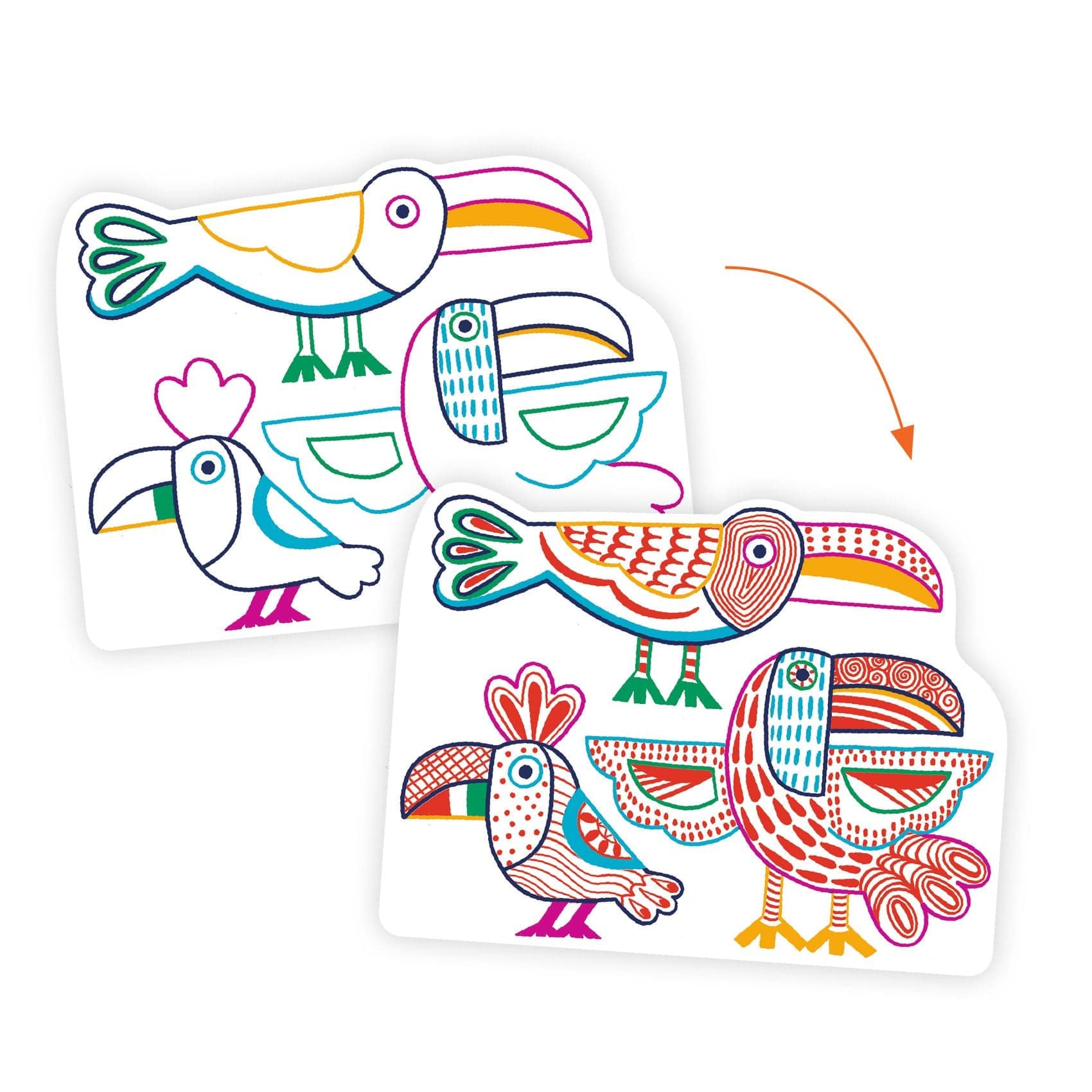 Design By Djeco Arte / Manualidades Set de pintura mágica - familias salvajes DJ00066