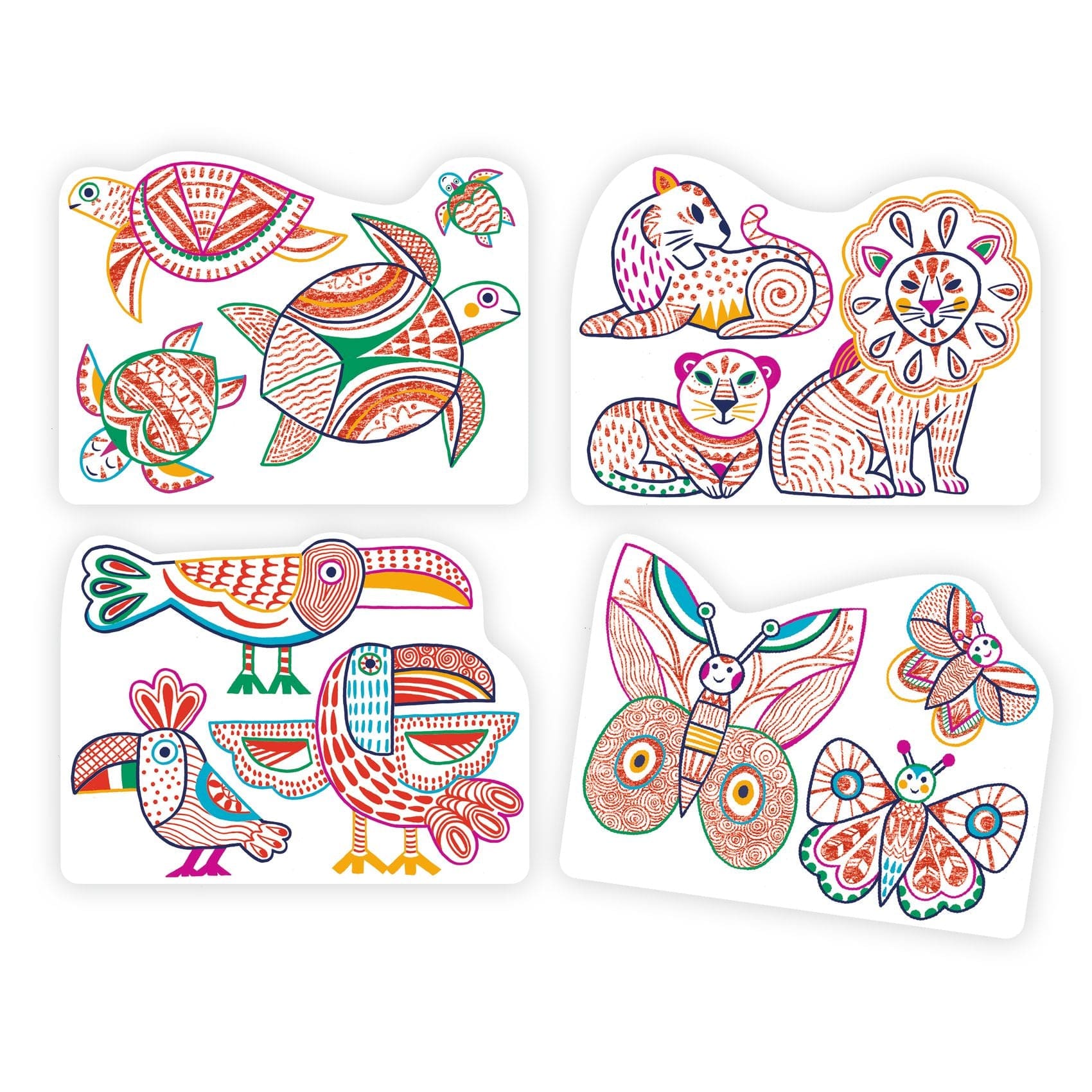 Design By Djeco Arte / Manualidades Set de pintura mágica - familias salvajes DJ00066