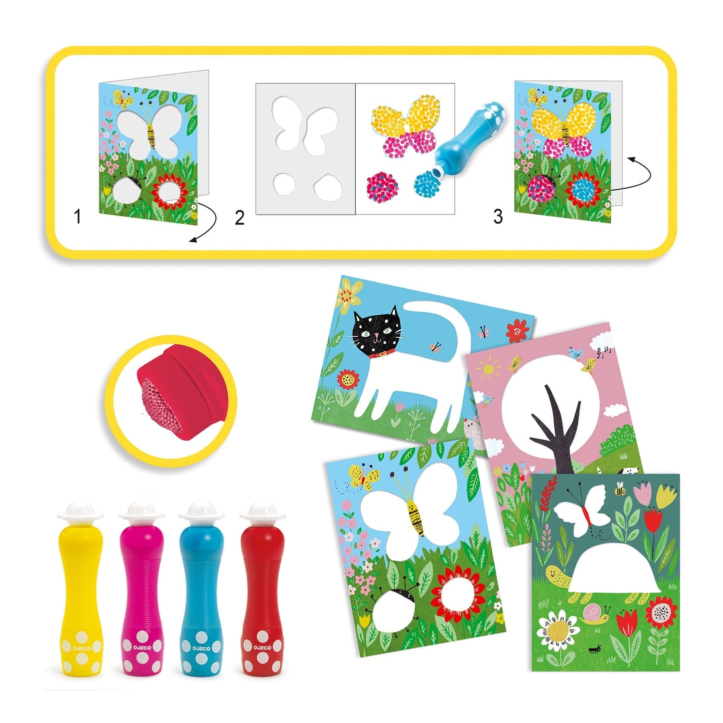 Design By Djeco Arte / Manualidades Set para colorear con marcadores de espuma - pequeños puntos DJ09887
