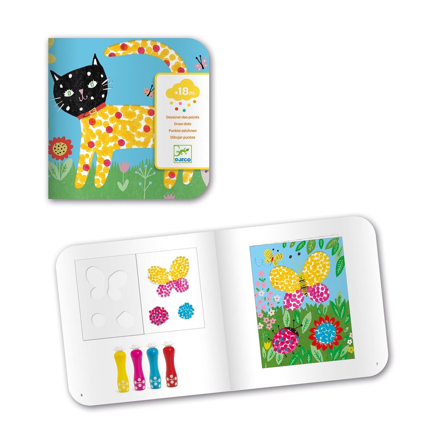 Design By Djeco Arte / Manualidades Set para colorear con marcadores de espuma - pequeños puntos DJ09887