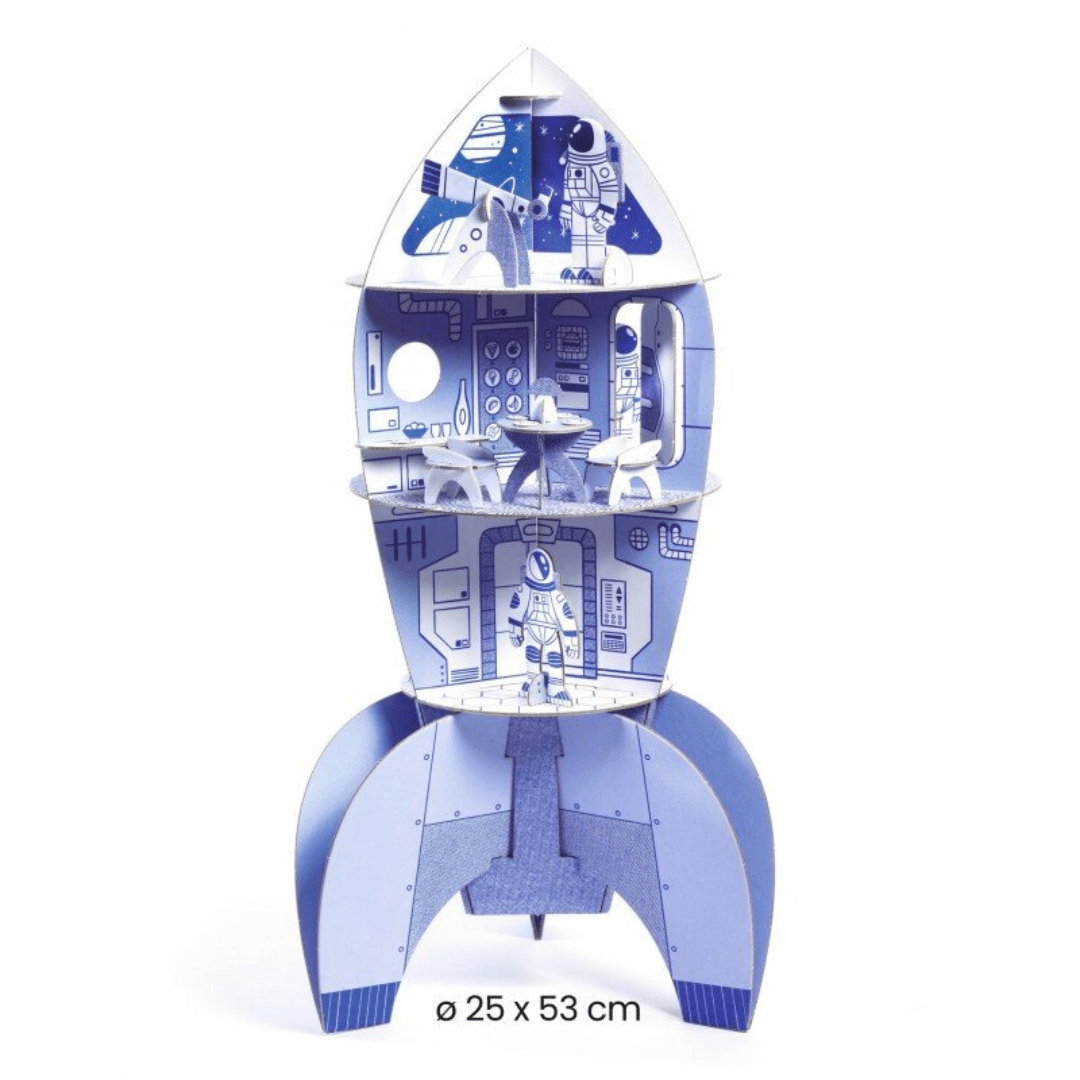 Design By Djeco Arte y Manualidades Cohete espacial: pinta, arma y juega