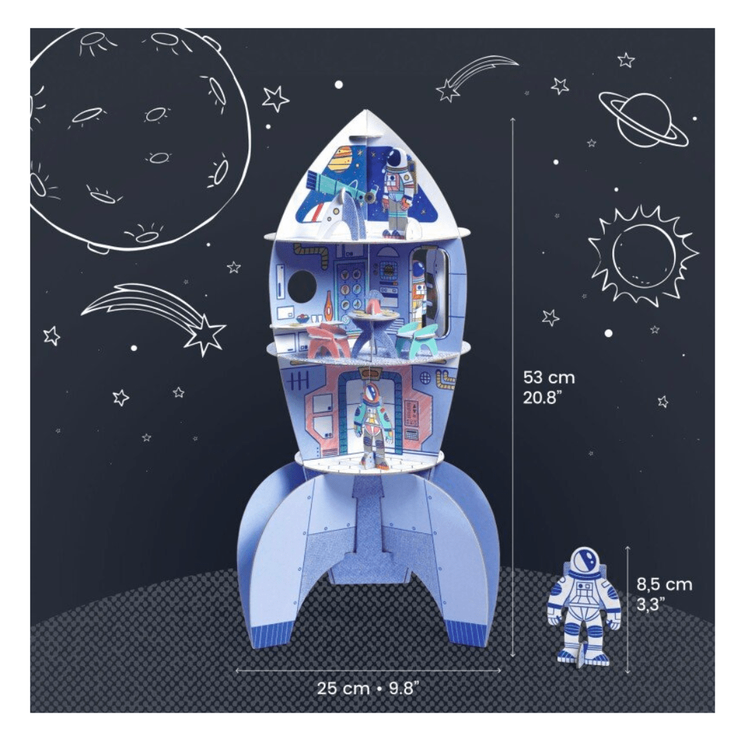 Design By Djeco Arte y Manualidades Cohete espacial: pinta, arma y juega