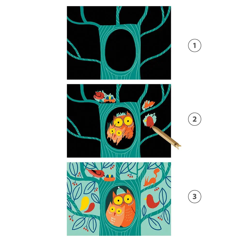 Design By Djeco Arte y Manualidades Láminas para Raspar animales