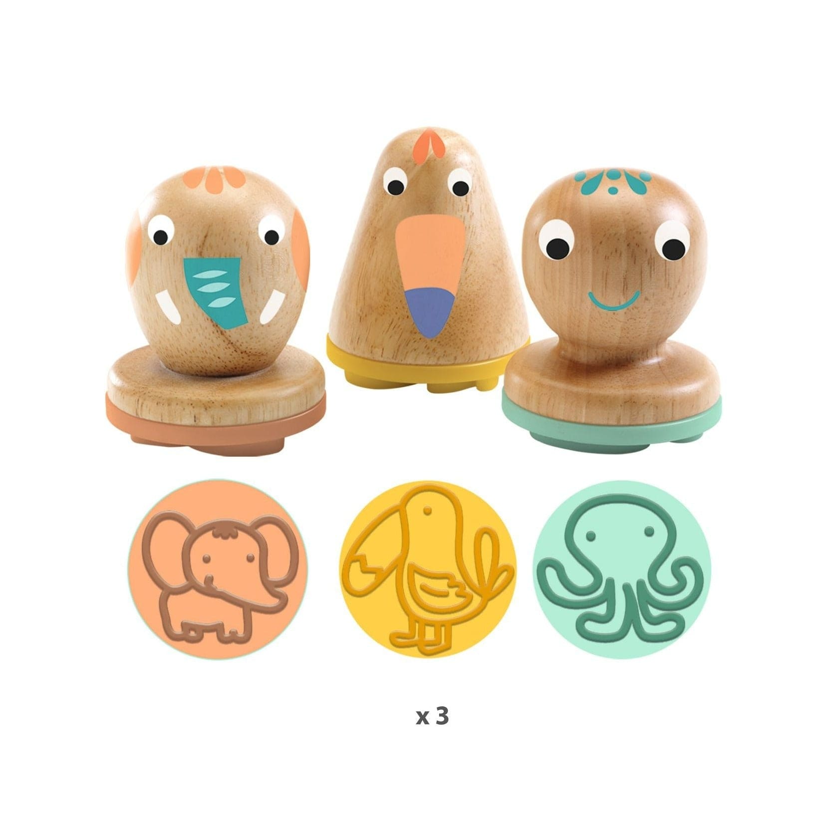 Design By Djeco Arte y Manualidades Moldes para Plasticina - Animales DJ09034