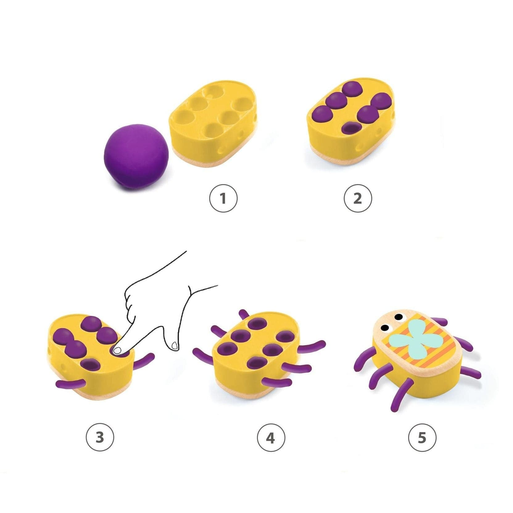 Design By Djeco Arte y Manualidades Moldes para Plasticina - Insectos DJ09033