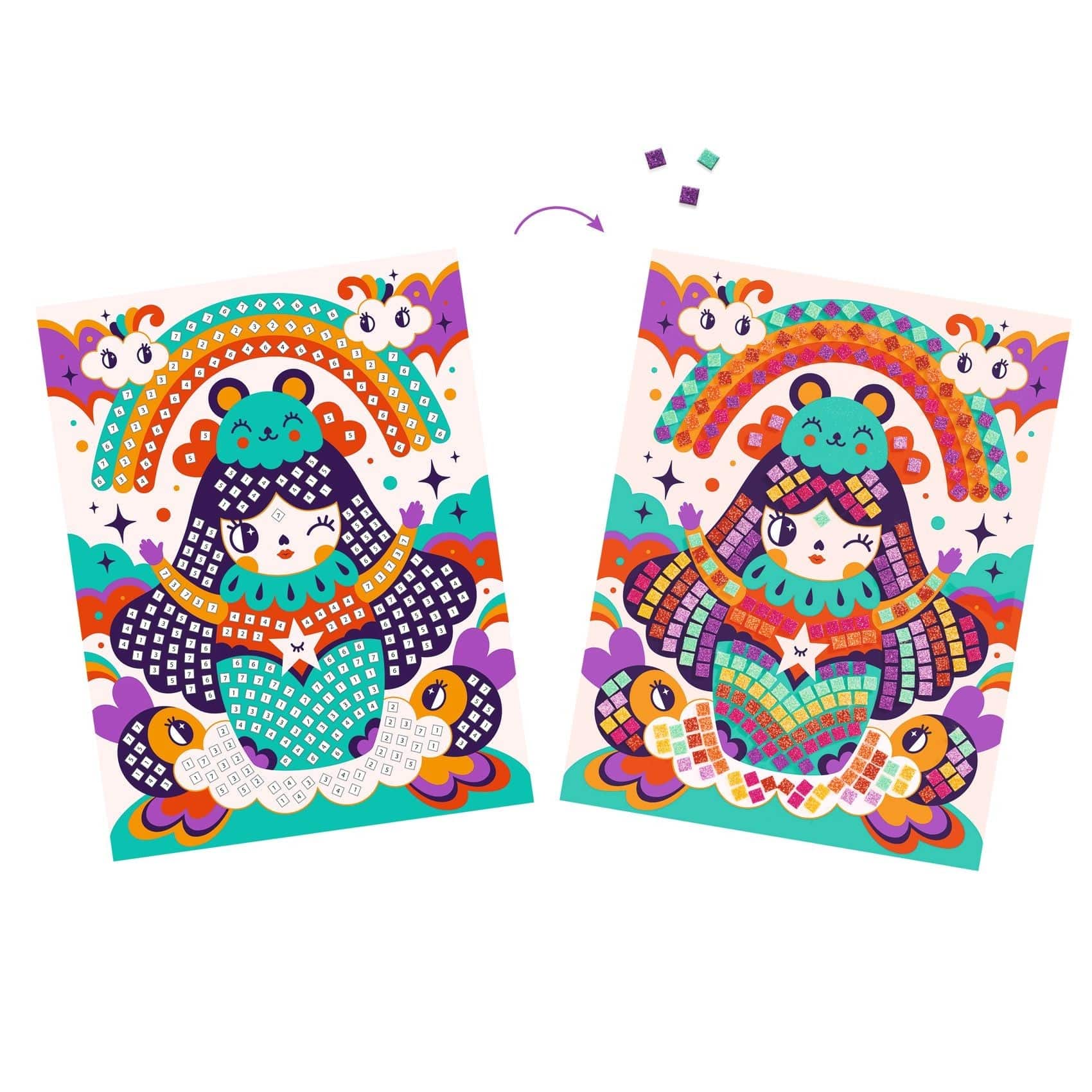 Design By Djeco Arte y Manualidades Mosaicos Kokeshis