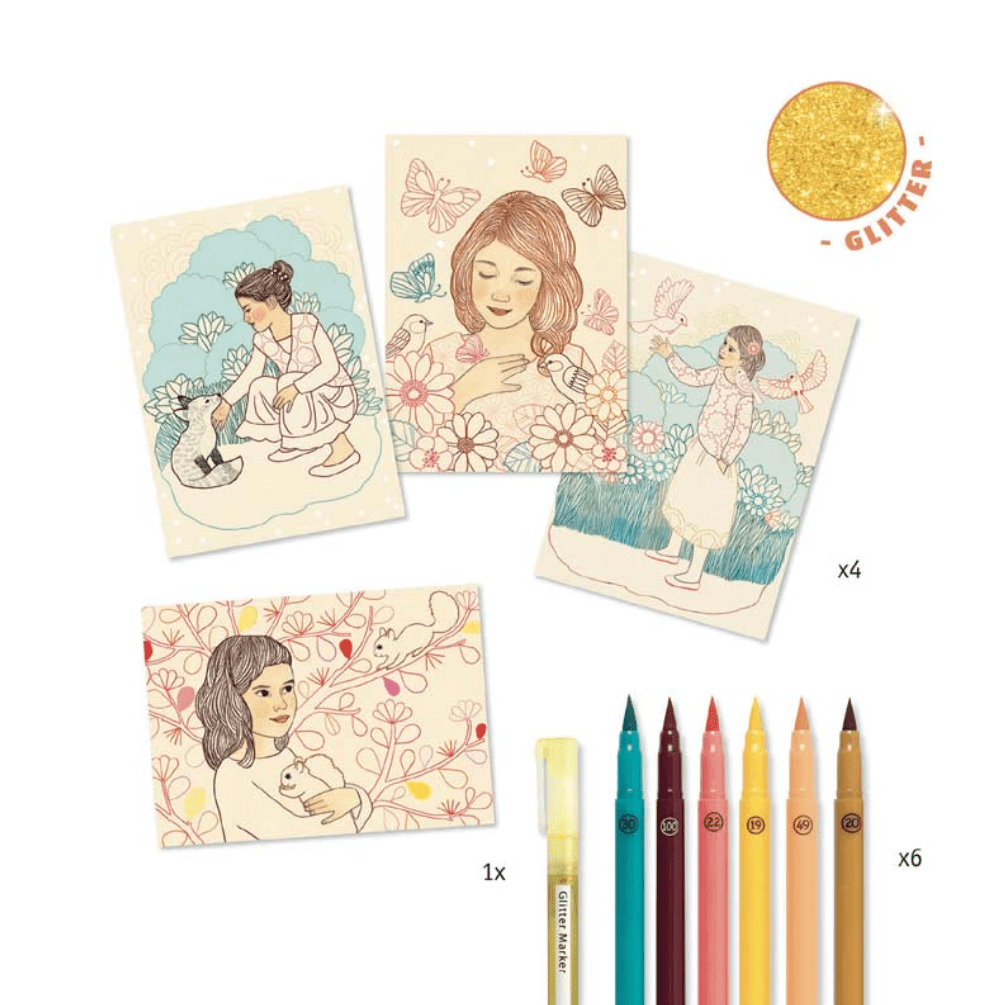 Design By Djeco Arte y Manualidades Pintar por numero: Pincel bajo los encantos