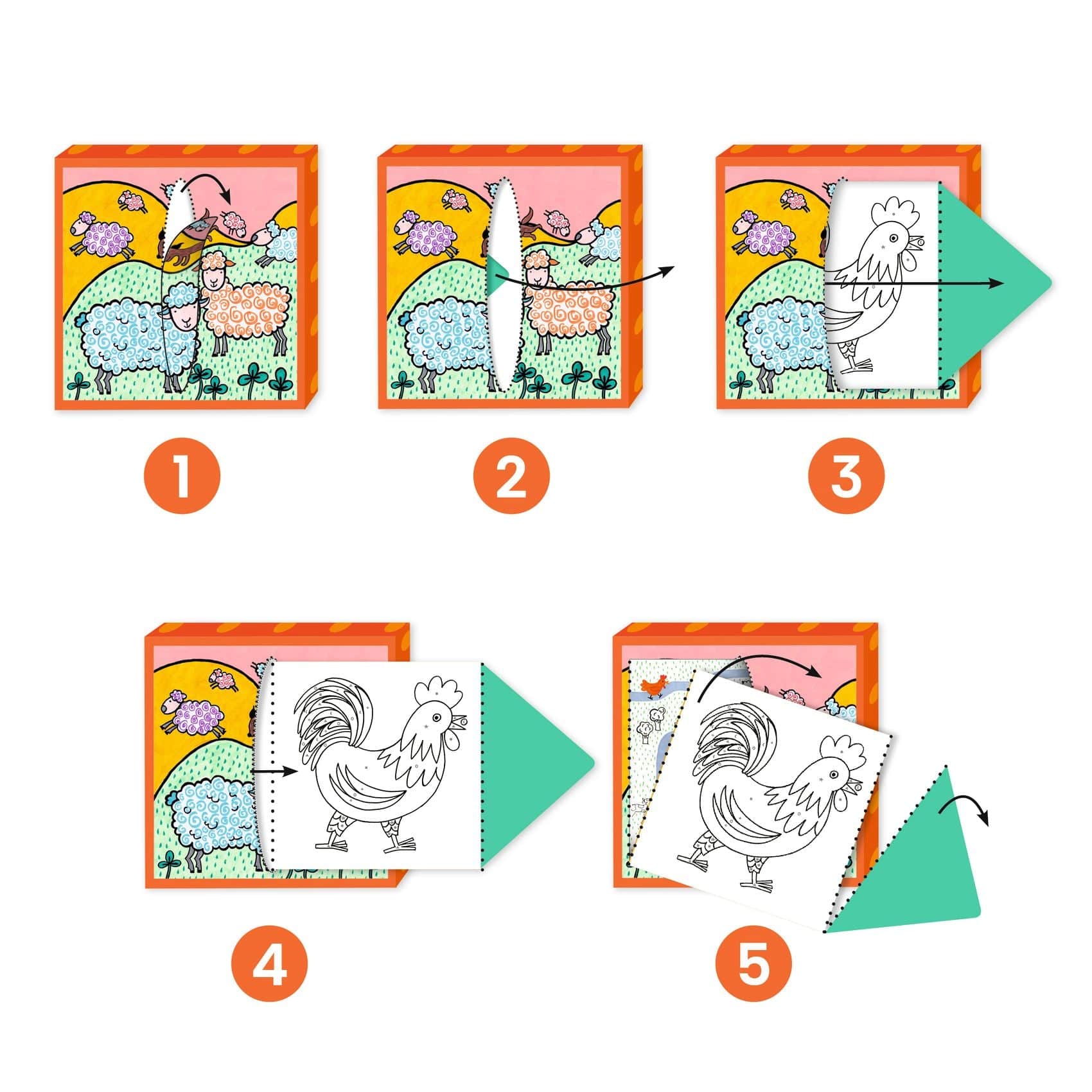 Design By Djeco Arte y Manualidades Plantillas de Dibujo - Farm DJ00050