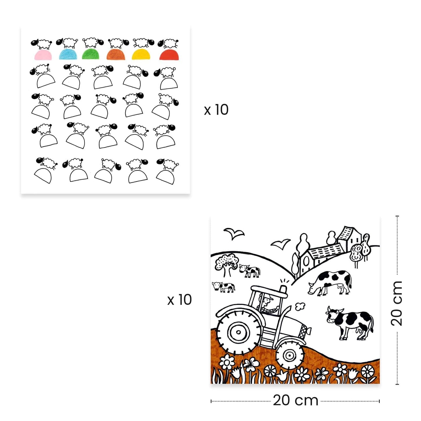 Design By Djeco Arte y Manualidades Plantillas de Dibujo - Farm DJ00050