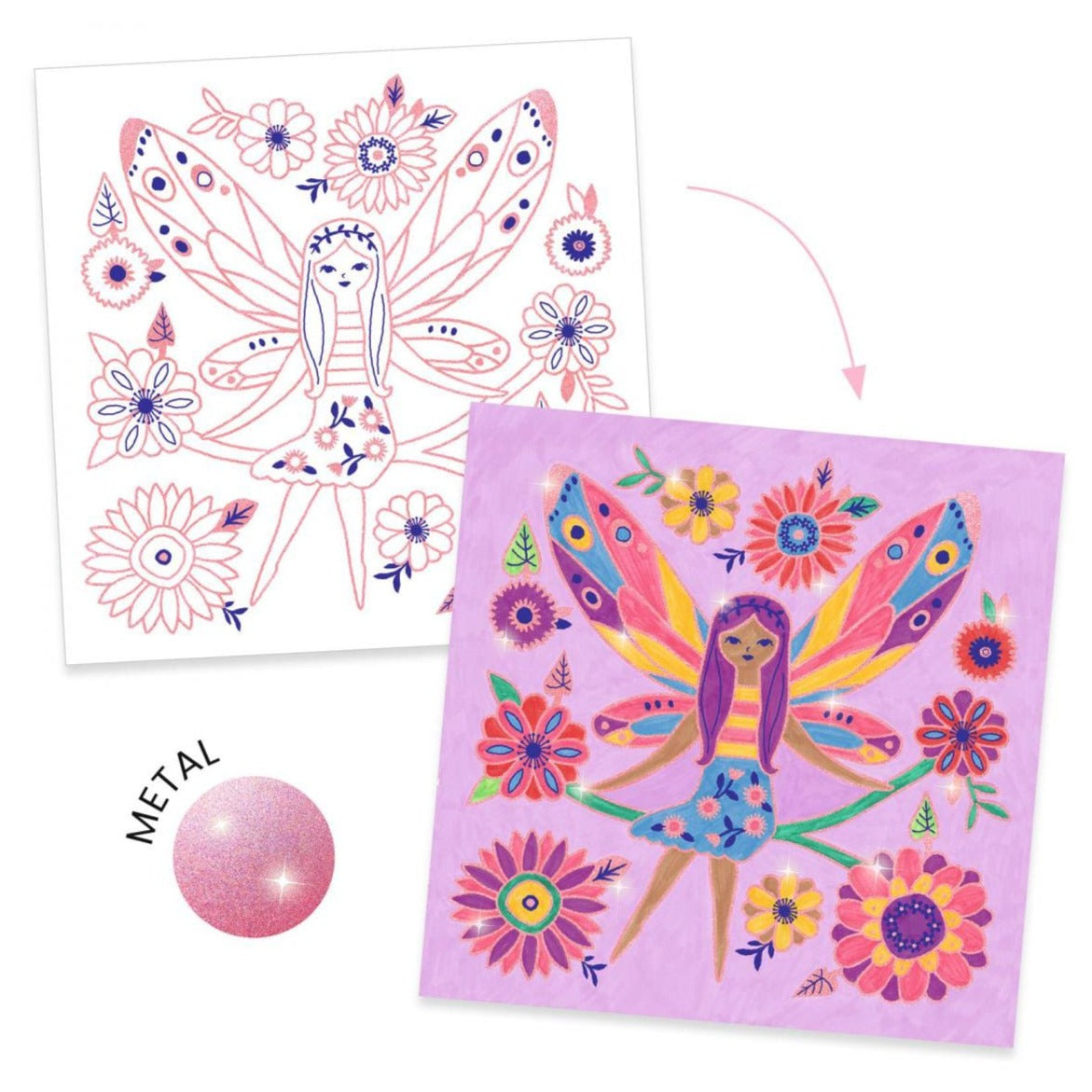 Design By Djeco Arte y Manualidades Plantillas De Dibujo pequeña hadas