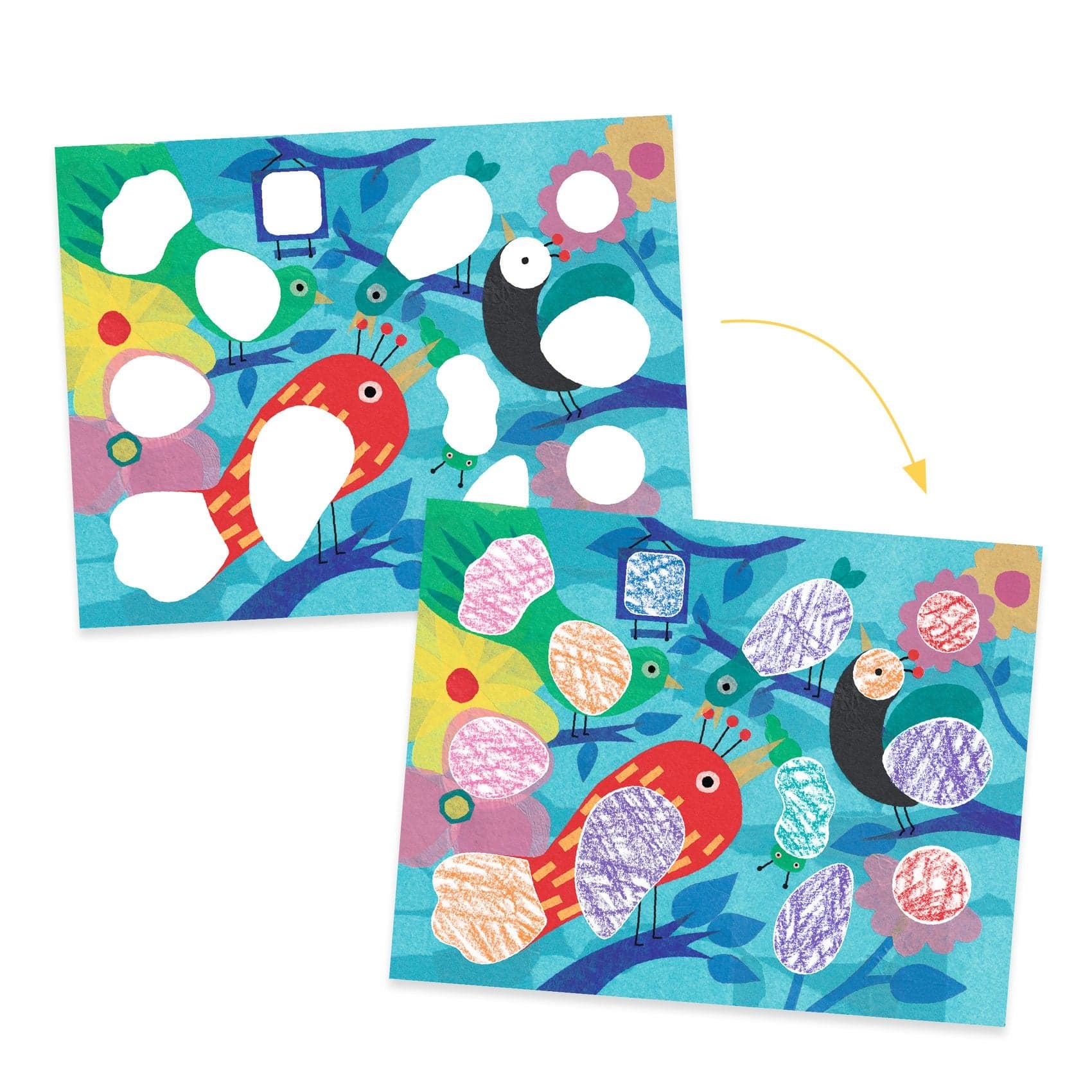 Design By Djeco Arte y Manualidades Plantillas de dibujos Birdie & Co DJ08862