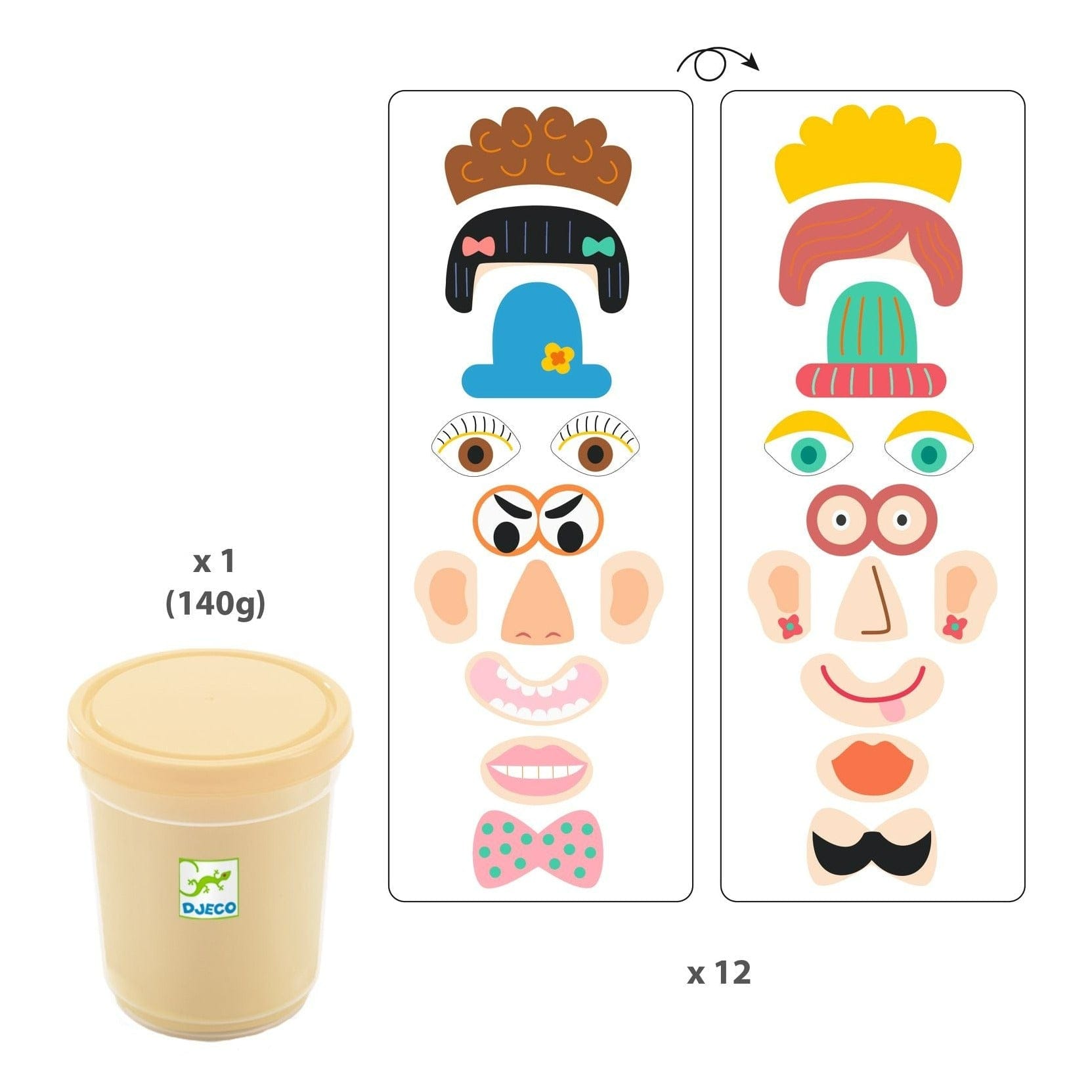 Design By Djeco Arte y Manualidades Plasticina Caras DJ09031