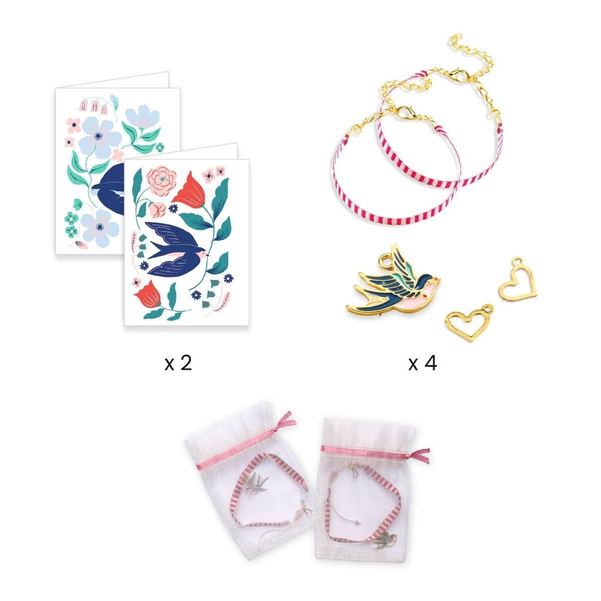 Design By Djeco Arte y Manualidades Pulseras duo cintas de pájaros