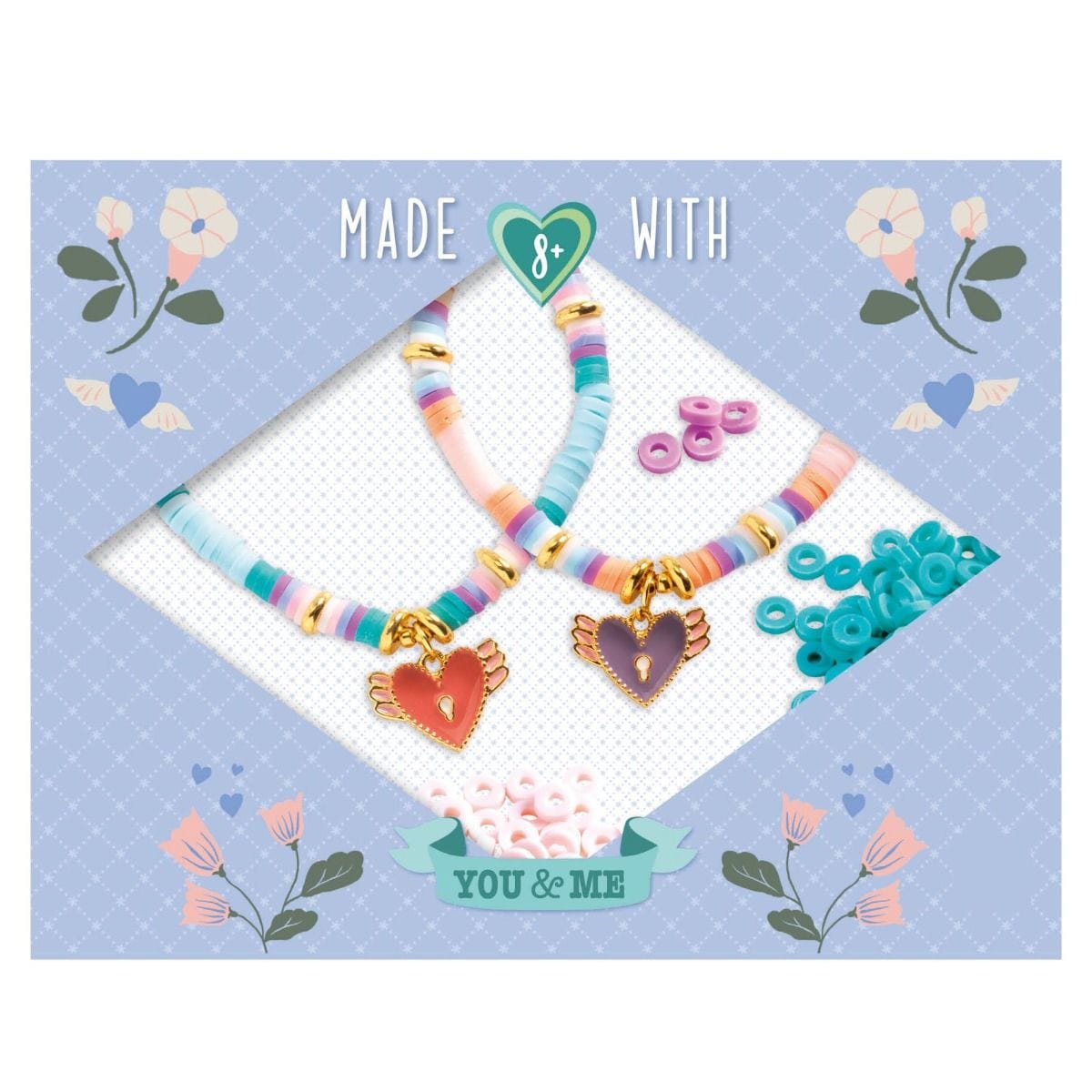 Design By Djeco Arte y Manualidades Pulseras duo de corazón heishi DJ00015