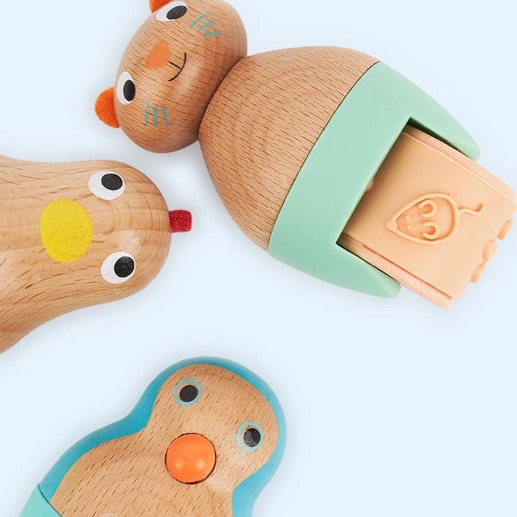 Design By Djeco Arte y Manualidades Set de 3 Rodillos Animales DJ09035