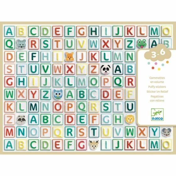 Design By Djeco Arte y Manualidades Set de Stickers Abecedario